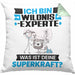 Wildnixexperte Kissen mit Füllung 40x40 Geschenk für Wildnixexperte Geburtstag Lustiger Spruch Was Ist Deine Superkraft (Grau) Grün Trendation