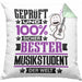 Musikstudent Geschenk Lustiger Spruch für Musikstudent Geschenkidee Bester Musikstudent Der WeltKissen mit Füllung 40x40 (Grau) Grün Trendation