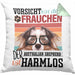 Australian Shepherd Besitzerin Frauchen Kissen mit Füllung 40x40 Geschenk Lustiger Spruch Geschenkidee Vorsicht Vor Dem Frauchen (Grau) Grün Trendation
