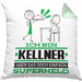 Kellner Geschenk Kissen mit Füllung 40x40 Ich Bin Kellner Aber Sag Doch Einfach Superheld Lustige Geschenkdiee für Kellner (Grau) Grün Trendation
