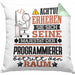 Programmierer Geschenk Kissen mit Füllung 40x40 Lustiger Spruch Erheben Sie Sich Der Programmierer Betritt den Raum (Grau) Grün Trendation