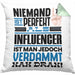 Influencer Geschenk Kissen mit Füllung 40x40 Lustige Geschenkidee für Influencer Geburtstag Niemand Ist Perfekt Aber Als Influencer Ist Man Nah Dran (Grau) Grün Trendation
