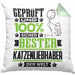Katzenliebhaber Geschenk Lustiger Spruch für Katzenliebhaber Geschenkidee Bester Katzenliebhaber Der WeltKissen mit Füllung 40x40 (Grau) Grün Trendation
