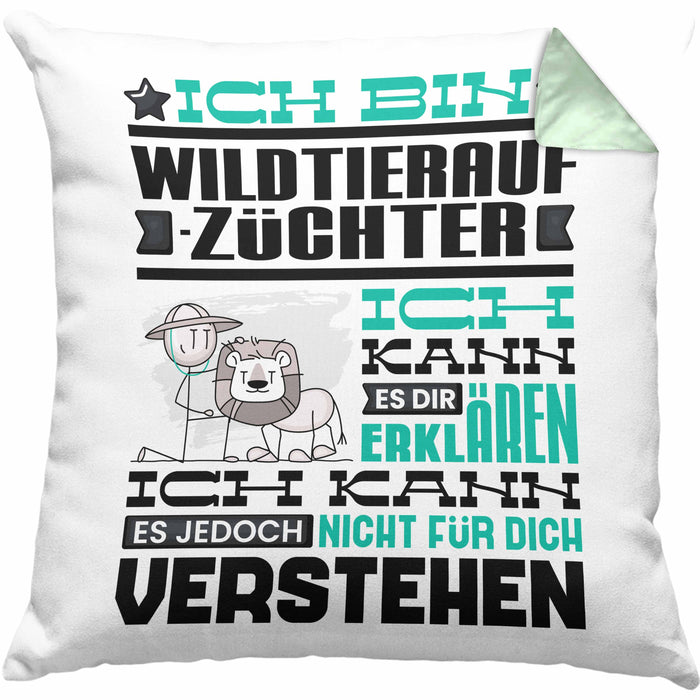 Wildtieraufzüchter Geschenk Kaffee-Kissen mit Füllung 40x40 Geschenkidee für Wildtieraufzüchter Ich Bin Wildtieraufzüchter Ich Kann Es Dir Erklären Jedoch Nicht Für Dich Verstehen Spruch Lustig (Grau) Grün Trendation