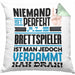 Brettspieler Geschenk Kissen mit Füllung 40x40 Lustige Geschenkidee für Brettspieler Geburtstag Niemand Ist Perfekt Aber Als Brettspieler Ist Man Nah Dran (Grau) Grün Trendation