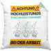 Synchronschwimmer Kissen mit Füllung 40x40 Geschenk Lustiger Spruch Geschenkidee für Synchronschwimmer Achtung Hochleistungs Synchronschwimmer Bei Der Arbeit (Grau) Grün Trendation