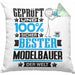 Modelbauer Geschenk Lustiger Spruch für Modelbauer Geschenkidee Bester Modelbauer Der WeltKissen mit Füllung 40x40 (Grau) Grün Trendation