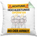 Opernfan Kissen mit Füllung 40x40 Geschenk Lustiger Spruch Geschenkidee für Opernfan Achtung Hochleistungs Opernfan Bei Der Arbeit (Grau) Grün Trendation