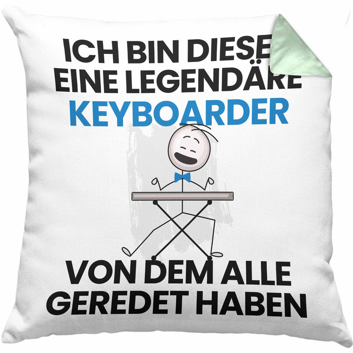 Keyboarder Geschenk Kissen mit Füllung 40x40 Lustige Geschenkidee Geburtstag für Keyboarder Ich Bin Dieser Legendäre Keyboarder Von Dem Alle Geredet Haben (Grau) Grün Trendation