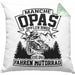 Motorrad Opa Kissen mit Füllung 40x40 Geschenk Echte Opas Fahren Motorrad Geschenkidee Vatertag Opa Biker (Grau) Grün Trendation