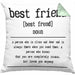 Bester Freund Beste Freundin Geschenk Kissen mit Füllung 40x40 Definition Lustiger Spruch BFF Beste Friends Häferl (Grau) Grün Trendation