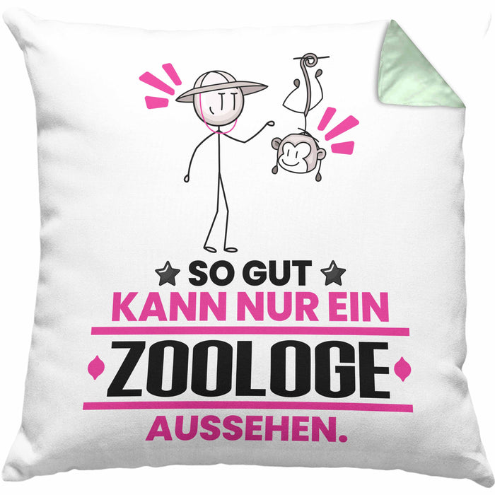 Zoologe Geschenk Kissen mit Füllung 40x40 So Gut Kann Nur Ein Zoologe Aussehen Geschenkidee (Grau) Grün Trendation