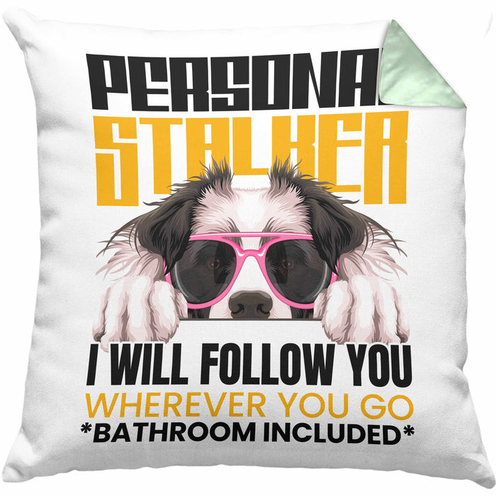 Border Collies Besitzerin Kissen mit Füllung 40x40 Geschenk Lustiger Spruch Geschenkidee Personal Stalker (Grau) Grün Trendation