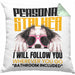Border Collies Besitzerin Kissen mit Füllung 40x40 Geschenk Lustiger Spruch Geschenkidee Personal Stalker (Grau) Grün Trendation