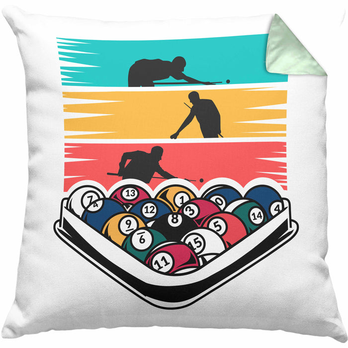 Billard Pool Kissen mit Füllung 40x40 Geschenk Queu Geschenkidee Spruch Grafik (Grau) Grün Trendation