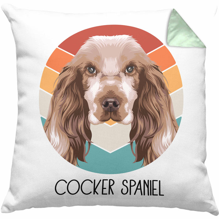 Cocker Spaniel Besitzer Kissen mit Füllung 40x40 Geschenk Lustiger Spruch Geschenkidee Cocker Spaniel Mama Papa (Grau) Grün Trendation