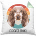 Cocker Spaniel Besitzer Kissen mit Füllung 40x40 Geschenk Lustiger Spruch Geschenkidee Cocker Spaniel Mama Papa (Grau) Grün Trendation