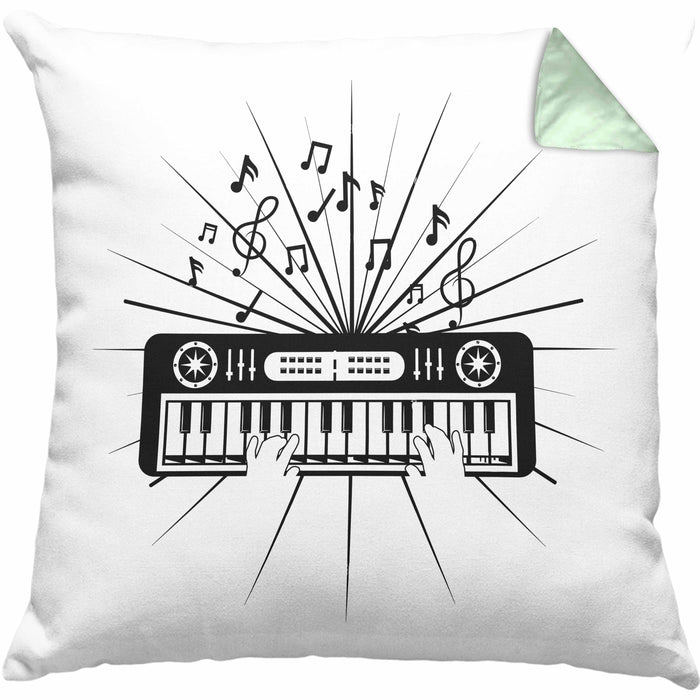 Keyboard Spieler Kissen mit Füllung 40x40 Geschenk für Keyboarder Musiker Band Geschenkidee (Grau) Grün Trendation