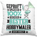 Hobbymaler Geschenk Lustiger Spruch für Hobbymaler Geschenkidee Bester Hobbymaler Der WeltKissen mit Füllung 40x40 (Grau) Grün Trendation