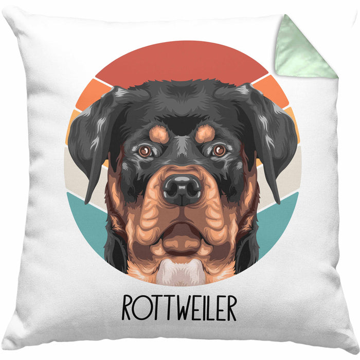 Rottweiler Besitzer Kissen mit Füllung 40x40 Geschenk Lustiger Spruch Geschenkidee Rottweiler Mama Papa (Grau) Grün Trendation