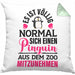 Pinguin Geschenk Kissen mit Füllung 40x40 Kinder Liebe Spruch Kollegin Freundin Pinguin Liebhaber Lustig (Grau) Grün Trendation