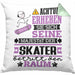 Skater Geschenk Kissen mit Füllung 40x40 Lustiger Spruch Erheben Sie Sich Der Skater Betritt den Raum (Grau) Grün Trendation