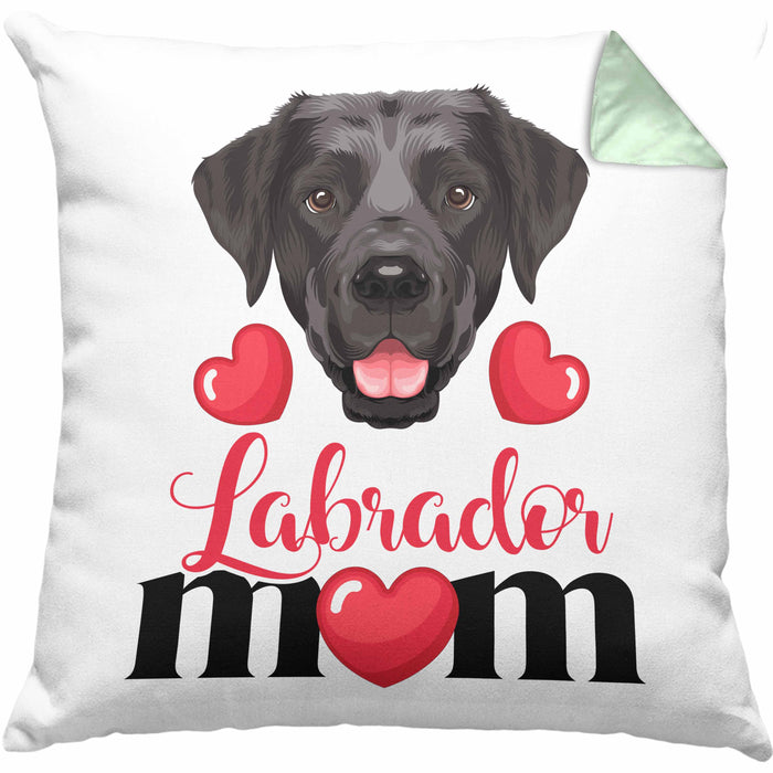 Labrador Besitzer Mom Mama Kissen mit Füllung 40x40 Geschenk Lustiger Spruch Geschenkidee Labrador Besitzerin (Grau) Grün Trendation