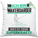 Wakeboarder Kissen mit Füllung 40x40 Geschenk für Wakeboarder Geburtstag Lustiger Spruch Was Ist Deine Superkraft (Grau) Grün Trendation