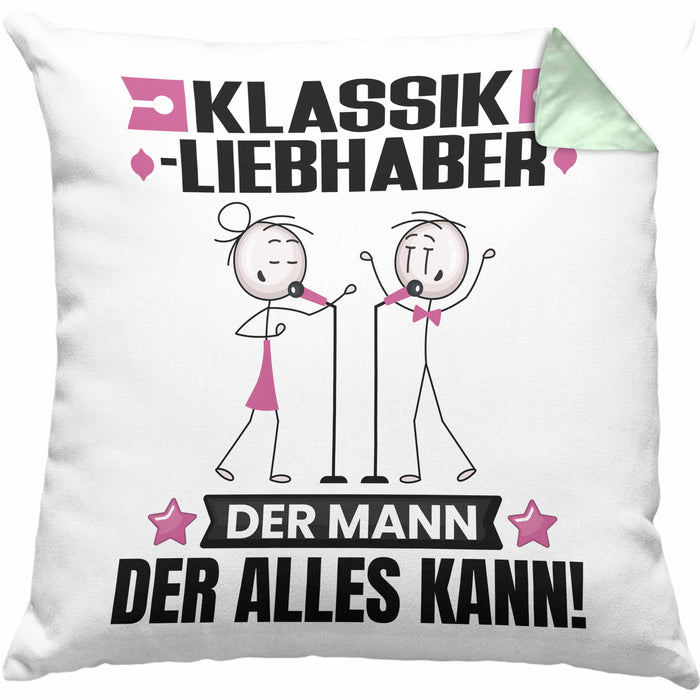 Klassikliebhaber Kissen mit Füllung 40x40 Geschenk für Klassikliebhaber Der Mann Der Alles Kann Geschenkidee zum Geburtstag (Grau) Grün Trendation