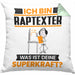 Raptexter Kissen mit Füllung 40x40 Geschenk für Raptexter Geburtstag Lustiger Spruch Was Ist Deine Superkraft (Grau) Grün Trendation