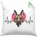 Schäferhund Besitzer Kissen mit Füllung 40x40 Geschenk Lustiger Spruch Geschenkidee Herzschlag Schäferhund (Grau) Grün Trendation