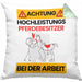 Pferdebesitzer Kissen mit Füllung 40x40 Geschenk Lustiger Spruch Geschenkidee für Pferdebesitzer Achtung Hochleistungs Pferdebesitzer Bei Der Arbeit (Grau) Grün Trendation