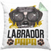 Labrador Papa Besitzer Kissen mit Füllung 40x40 Geschenk Lustiger Spruch Geschenkidee Labrador Liebhaber (Grau) Grün Trendation