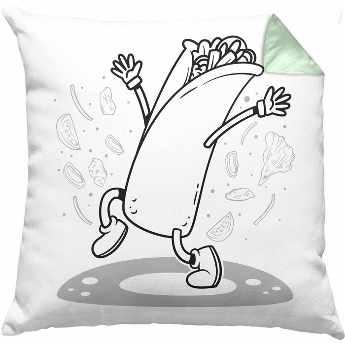 Burrito Geschenk Kissen mit Füllung 40x40 (Grau) Grün Trendation