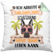 Schäferhund Besitzer Kissen mit Füllung 40x40 Geschenk Lustiger Spruch Geschenkidee Ich Arbeite Hart Damit Mein Schäferhund Seinen Traum Leben Kann (Grau) Grün Trendation