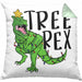 Tree Rex Kissen mit Füllung 40x40 Geschenk T-Rex Geschenkidee Jungs Weihnachten Dinosaurier Xmas (Grau) Grün Trendation