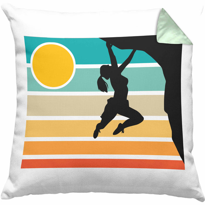 Vintage Kletter-Kissen mit Füllung 40x40 als Geschenk für Bouldersport-Fans (Grau) Grün Trendation