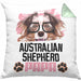 Australian Shepherd Papa Besitzer Kissen mit Füllung 40x40 Geschenk Lustiger Spruch Geschenkidee Australian Shepherd Liebhaber (Grau) Grün Trendation