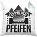 Orgel Kissen mit Füllung 40x40 Geschenkidee für Orgelspieler Geschenk Lustiger Spruch Nur Pfeifen (Grau) Grün Trendation