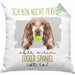 Cocker Spaniel Besitzer Kissen mit Füllung 40x40 Geschenk Lustiger Spruch Geschenkidee Besitzerin Ich Bin Nicht toll Aber Mein Cocker Spaniel Ist Es (Grau) Grün Trendation