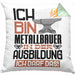 Metallbauer Ausbildung Kissen mit Füllung 40x40 Geschenk Ich Bin Metallbauer In Der Ausbildung Ich Darf Das Geschenkidee Spruch (Grau) Grün Trendation