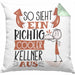 Kellner Kissen mit Füllung 40x40 Geschenk So Sieht Ein RIchtig Cooler Kellner Aus Geschenkidee Lustiger Spruch Geburtstag (Grau) Grün Trendation