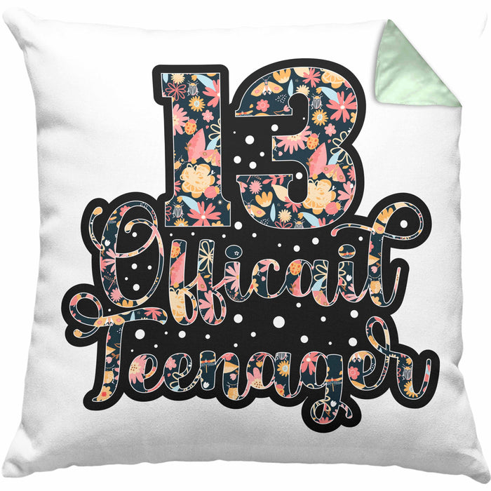 Kissen mit Füllung 40x40 zum 13. Geburtstag Offizieller Teenager Geschenkidee (Grau) Grün Trendation
