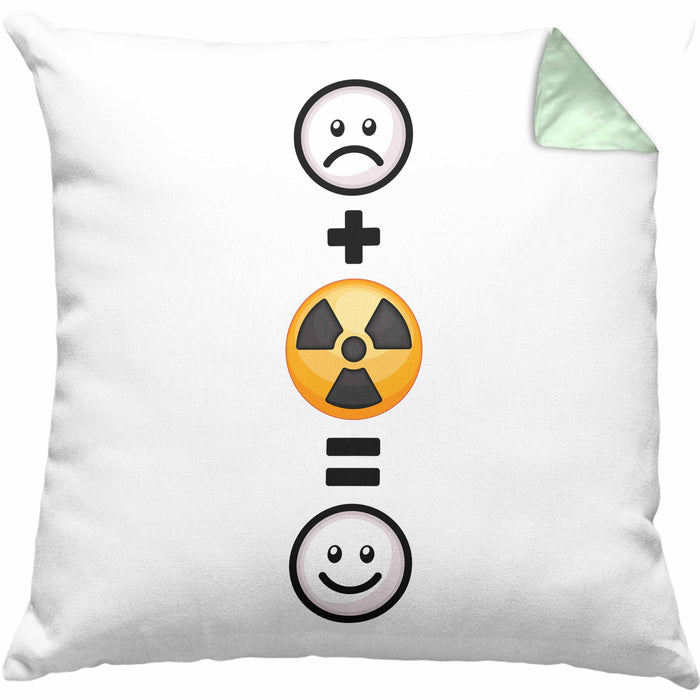 Radiologie Kissen mit Füllung 40x40 Geschenk für Radiologe Lustige Geschenkidee :( + Radiologie = :) (Grau) Grün Trendation