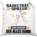 Basketballspieler Kissen mit Füllung 40x40 Geschenk für Basketballspieler Der Mann Der Alles Kann Geschenkidee zum Geburtstag (Grau) Grün Trendation