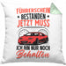 Führerschein Bestanden Kissen mit Füllung 40x40 Geschenk Bestandende Führerscheinprüfung Geschenkidee Jetzt Muss Ich Ihn Nur Noch Behalten (Grau) Grün Trendation