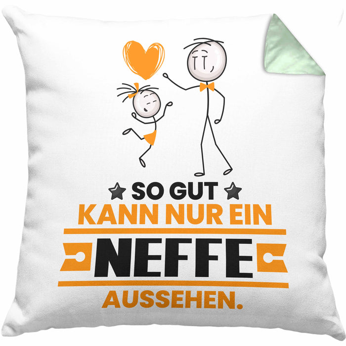 Neffe Geschenk Kissen mit Füllung 40x40 So Gut Kann Nur Ein Neffe Aussehen Geschenkidee (Grau) Grün Trendation