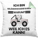 Geländewagenfahrer Geschenk Kissen mit Füllung 40x40 Lustiger Spruch Ich Bin Geländewagenfahrer Warum Weil Ich Es Kann Geschenkidee Bester Geländewagenfahrer Geburtstag (Grau) Grün Trendation