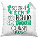 Cousin Kissen mit Füllung 40x40 Geschenk So Sieht Ein RIchtig Cooler Cousin Aus Geschenkidee Lustiger Spruch Geburtstag (Grau) Grün Trendation