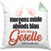 Geselle Prüfung Bestanden Kissen mit Füllung 40x40 Geschenk Morgens Müde Abends Blau Ich Bin Geselle Und Ne (Grau) Grün Trendation